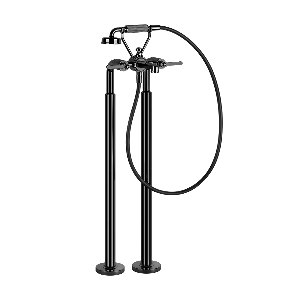 Gessi Venti20 Freestanding Bath Filler (Requires Internal Body) - Black Metal PVD PF65128-706