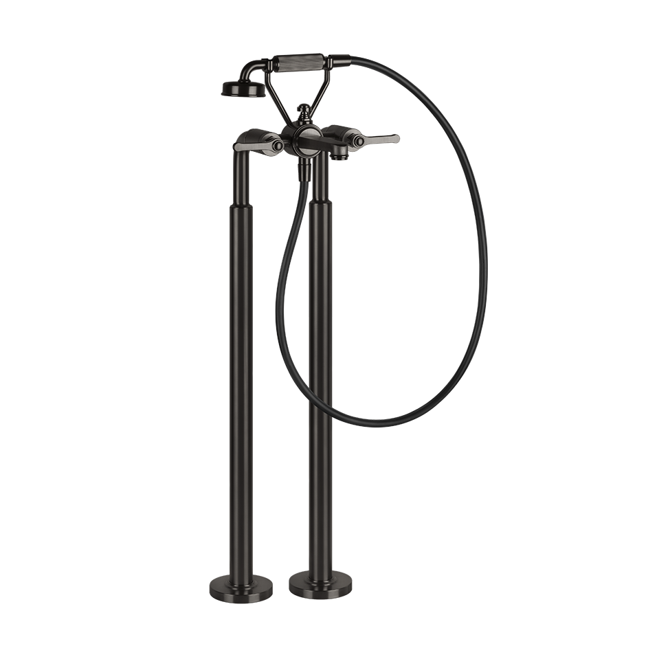Gessi Venti20 Freestanding Bath Filler (Requires Internal Body) - Black Metal Br. PVD PF65128-707