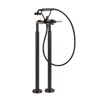 Gessi Venti20 Freestanding Bath Mixer (Includes In-Wall Body) - Black Metal Brushed PVD PF65099+65128-707