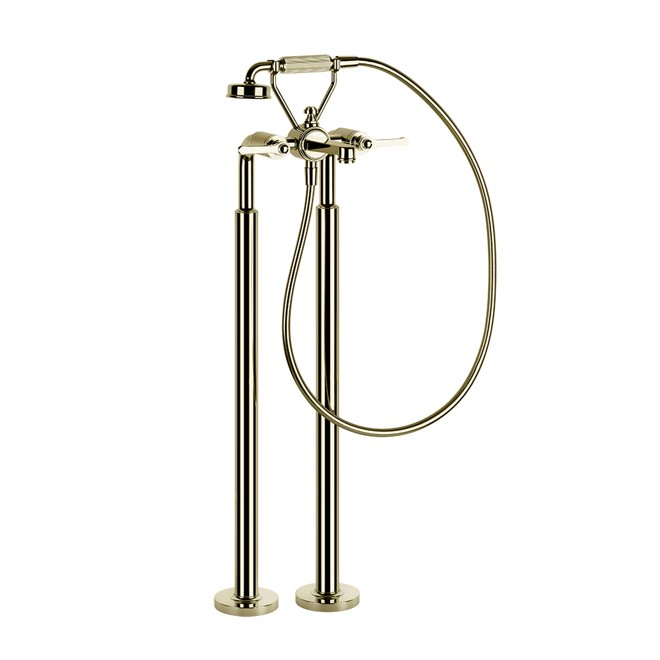 Gessi Venti20 Freestanding Bath Mixer (Includes In-Wall Body) - Brass PVD PF65099+65128-710