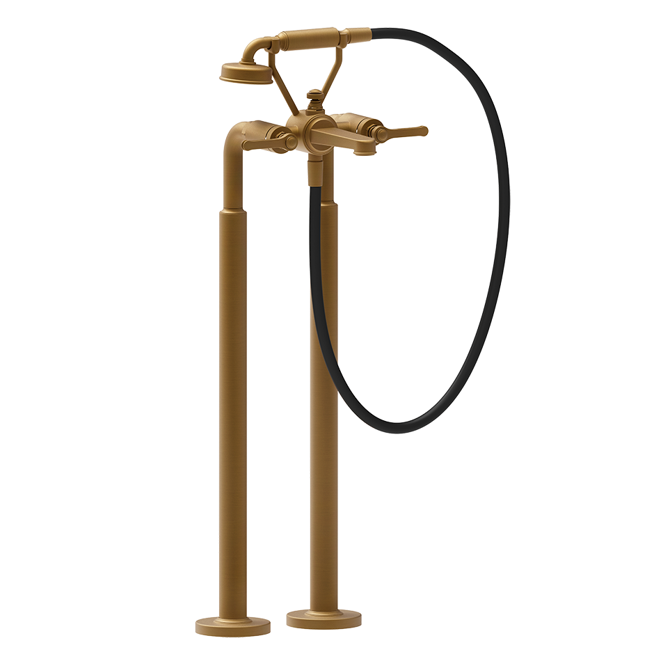 Gessi Venti20 Freestanding Bath Mixer (Includes In-Wall Body) - Antique Brass PF65099+65128-713