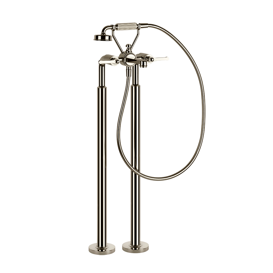 Gessi Venti20 Freestanding Bath Mixer (Includes In-Wall Body) - Nickel PVD PF65099+65128-720