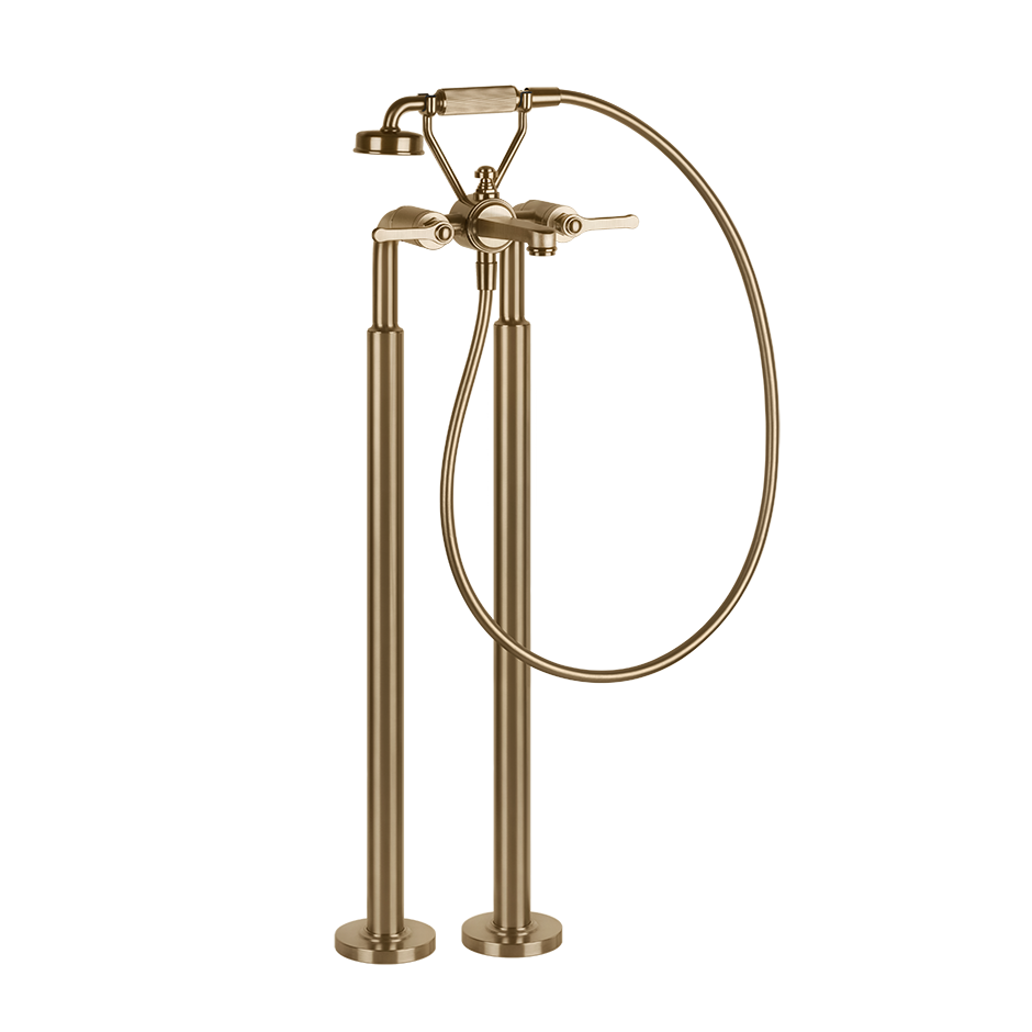 Gessi Venti20 Freestanding Bath Filler (Requires Internal Body) - Warm Bronze Brushed PVD PF65128-726