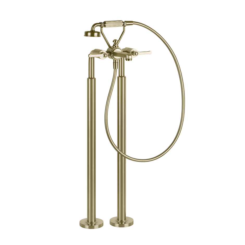 Gessi Venti20 Freestanding Bath Filler (Requires Internal Body) - Brass Brushed PVD PF65128-727