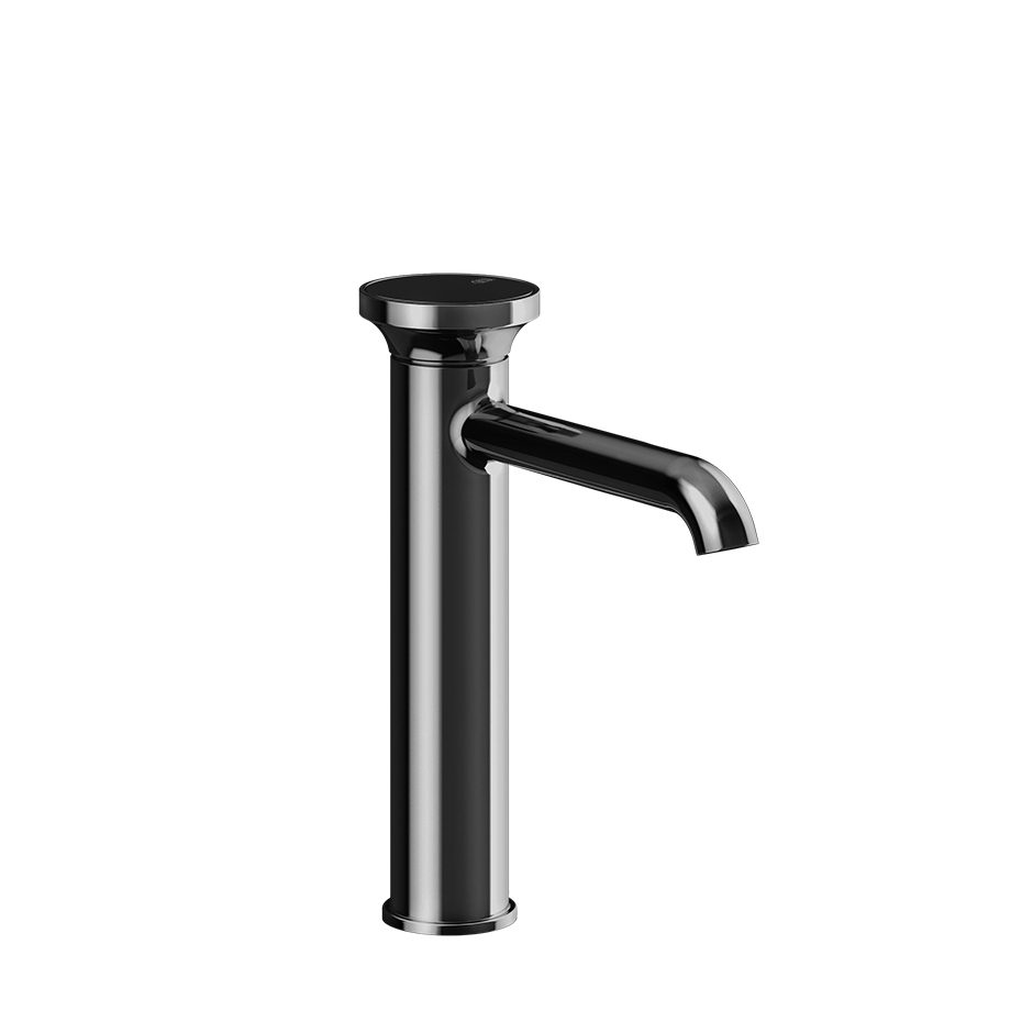 Gessi Origini Medium Basin Mixer (No Waste) - Black Metal PVD PF66006-706