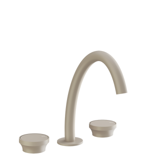 Gessi Origini Three-Piece Medium Basin Tap Set (No Waste) - Matte Greige PF66014-273