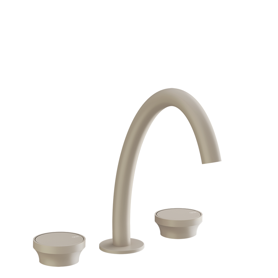 Gessi Origini Three-Piece Medium Basin Tap Set (No Waste) - Matte Greige PF66014-273
