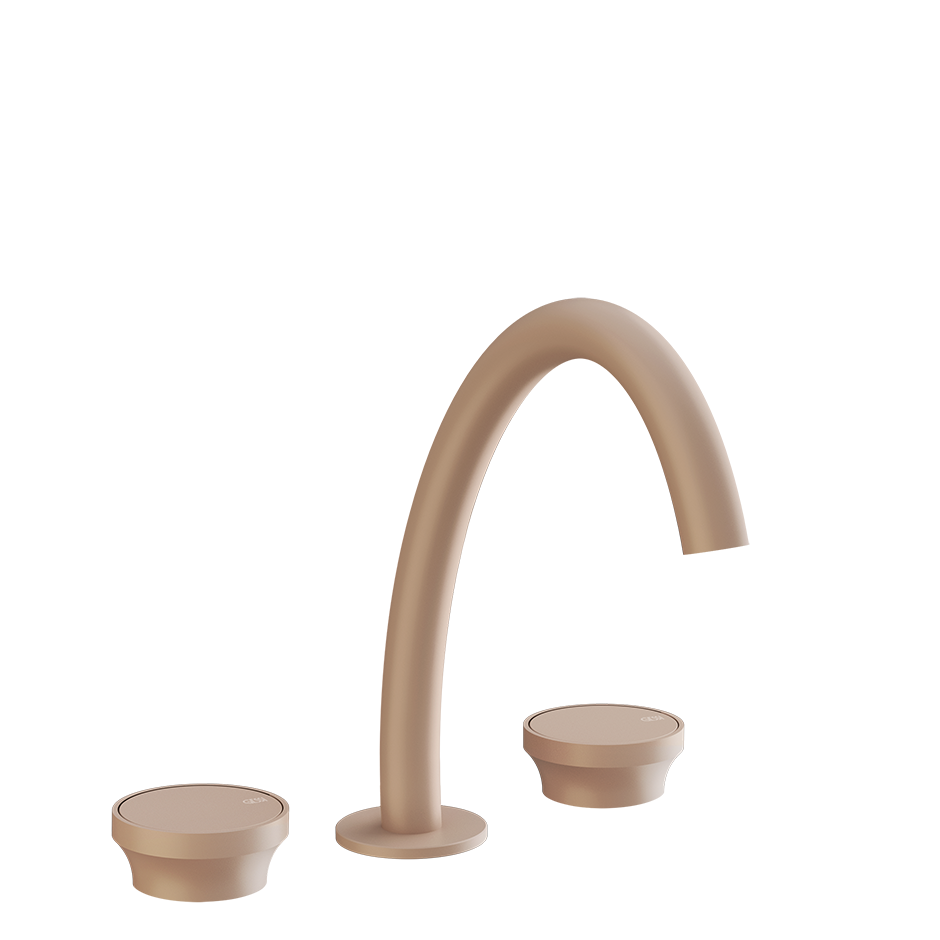 Gessi Origini Three-Piece Medium Basin Tap Set (No Waste) - Matte Cipria PF66014-275
