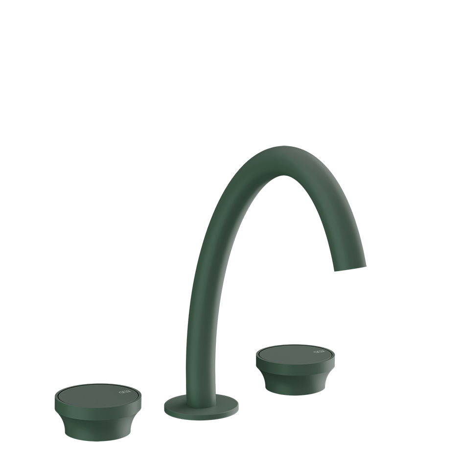 Gessi Origini Three-Piece Medium Basin Tap Set (No Waste) - Matte Agave PF66014-276