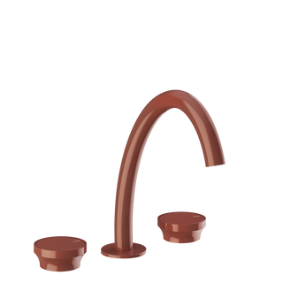 Gessi Origini Three-Piece Medium Basin Tap Set (No Waste) - Glossy Coral PF66014-278