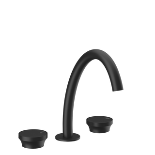 Gessi Origini Three-Piece Medium Basin Tap Set (No Waste) - Matte Black PF66014-299