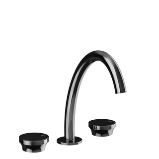 Gessi Origini Three-Piece Medium Basin Tap Set (No Waste) - Black Metal PVD PF66014-706