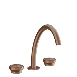 Gessi Origini Three-Piece Medium Basin Tap Set (No Waste) - Copper Brushed PVD PF66014-708