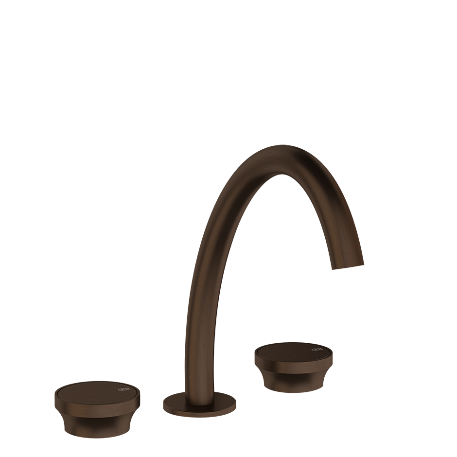 Gessi Origini Three-Piece Medium Basin Tap Set (No Waste) - Dark Bronze PF66014-845