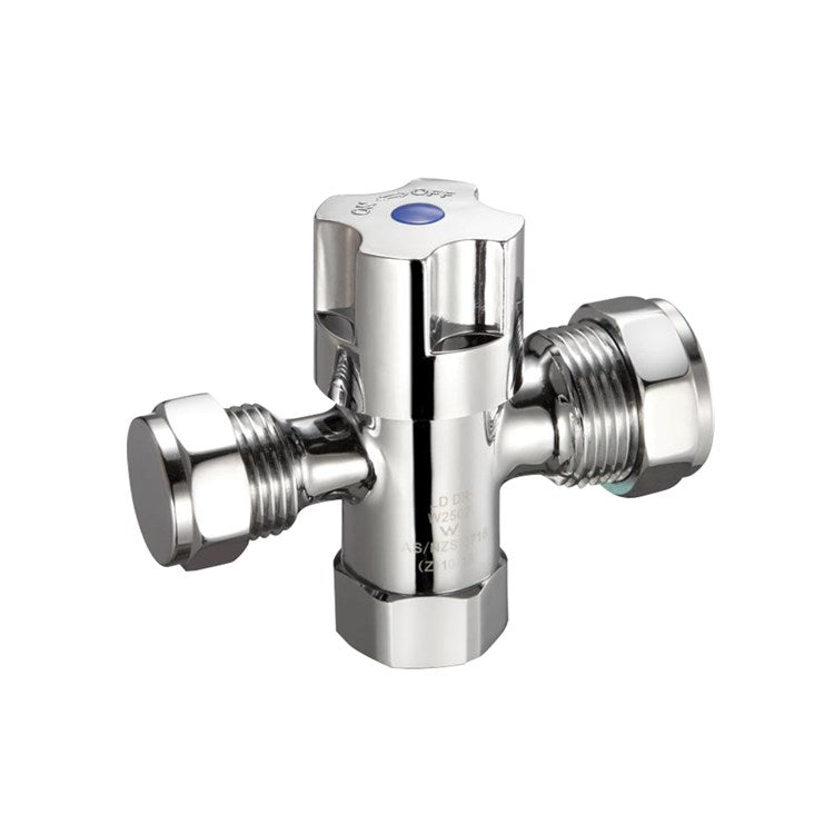 Fitquik Dual Isolation Stop 1/4 Turn Ceramic Disc MI Lead FR Chrome