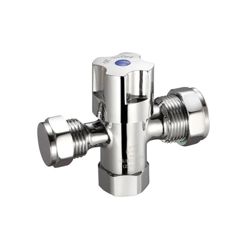 Fitquik Dual Isolation Stop 1/4 Turn Ceramic Disc MI Lead FR Chrome