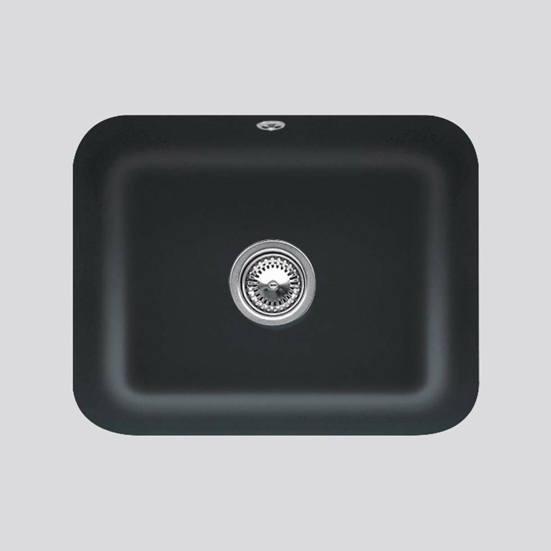 Villeroy & Boch Cisterna 550 Under Counter Sink with Overflow - Pure Black