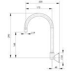 Phoenix Ivy Wall Sink Outlet 170mm Gooseneck - LF Chrome - 673-00-1