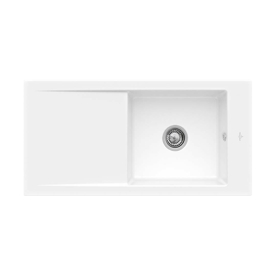Villeroy & Boch 60 1000 Sink with Drainer - Alpine White - 679001R1CB
