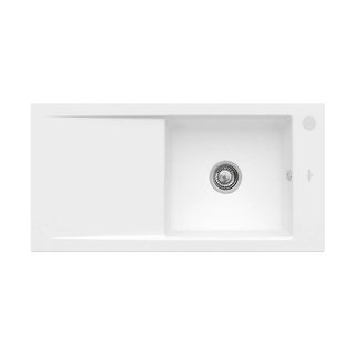 Villeroy & Boch 60 1000 Right Hand Sink with Drainer 1TH - Stone White - 679001RWRTB