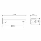 Caroma Luna Wall Basin/Bath Outlet - LF Satin Black - 68187BL6AF