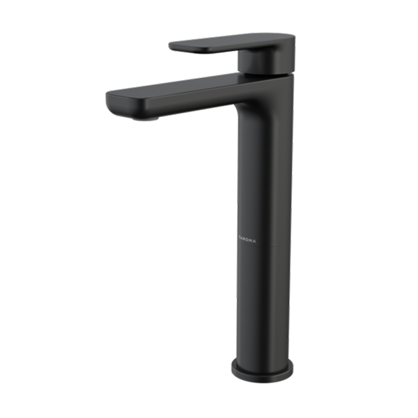 Caroma Luna II Tower Basin Mixer - LF Satin Black 68200BL6AF