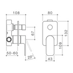Caroma Luna II EasySwitch Bath/Shower Mixer with Diverter (Includes In-Wall Body) - Brushed Nickel 68202BN