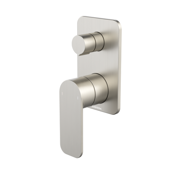 Caroma Luna II EasySwitch Bath/Shower Mixer with Diverter (Includes In-Wall Body) - Brushed Nickel 68202BN