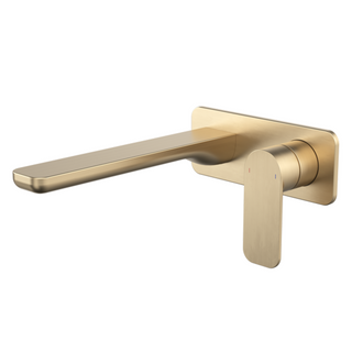 Caroma Luna II EasySwitch Wall Basin/Bath Mixer 220mm (Includes In-Wall Body) - LF Brushed Brass 68204BB6AF