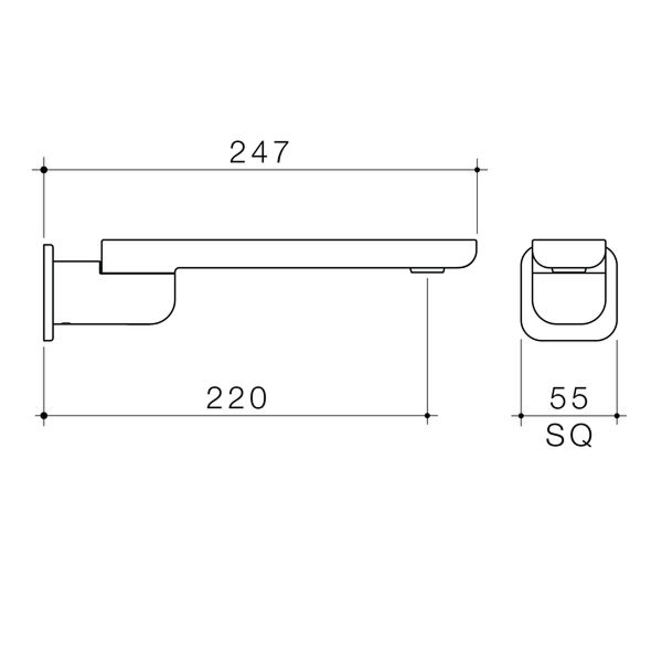 Caroma Luna II Bath Swivel Outlet 220mm - Brushed Nickel 68207BN