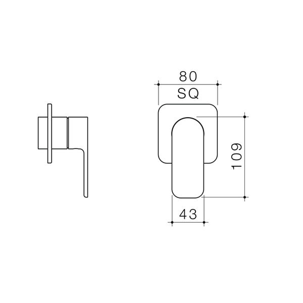 Caroma Luna II EasySwitch Wall Mixer (Trim Kit Only) - Brushed Brass 68209BB