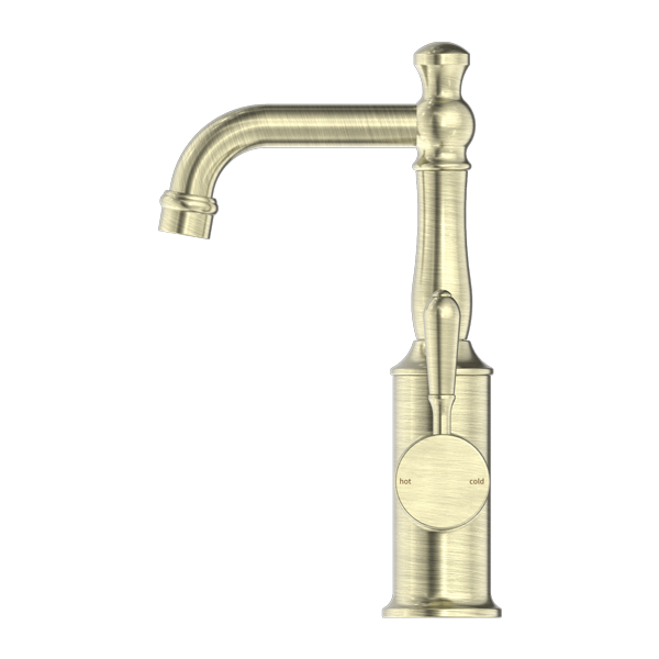 Nero York Basin Mixer With Metal Lever - Aged Brass - NR69210102AB