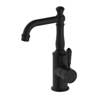 Nero York Basin Mixer With Metal Lever - Matte Black - NR69210102MB