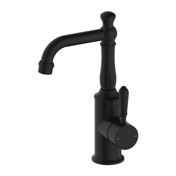 Nero York Basin Mixer With Metal Lever - Matte Black