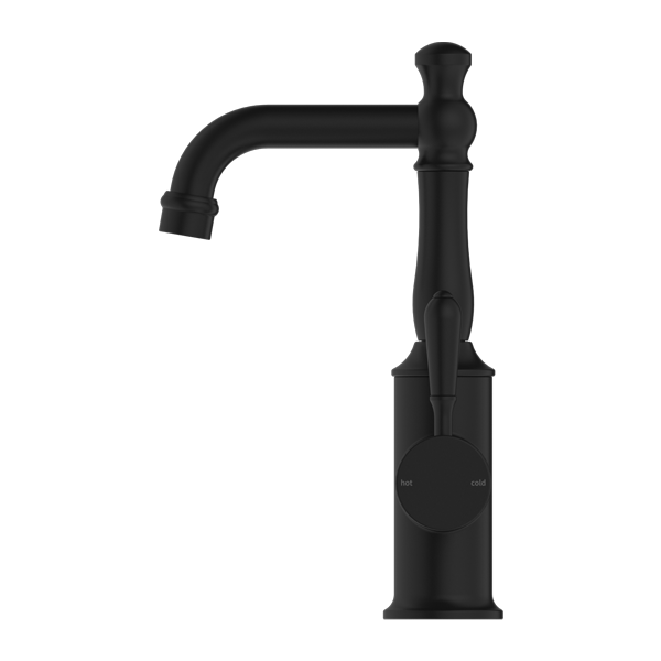 Nero York Basin Mixer With Metal Lever - Matte Black - NR69210102MB