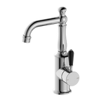 Nero York Basin Mixer With Black Porcelain Lever - Chrome - NR69210103CH