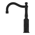 Nero York Basin Mixer Hook Spout With Metal Lever - Matte Black - NR69210202MB