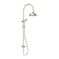 Nero York Twin Shower With White Porcelain Hand Shower - Aged Brass - NR69210501AB