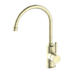 Nero York Kitchen Mixer Gooseneck Spout With Metal Lever - Aged Brass - NR69210602AB