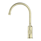 Nero York Kitchen Mixer Gooseneck Spout With Metal Lever - Aged Brass - NR69210602AB