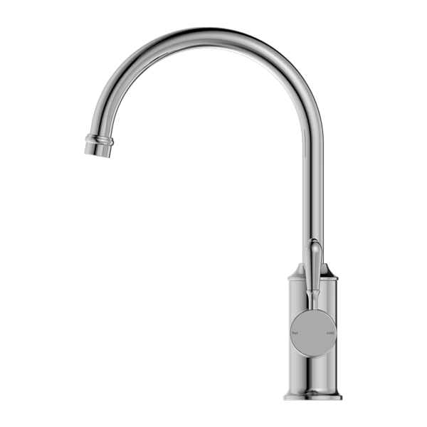 Nero York Kitchen Mixer Gooseneck Spout With Metal Lever - Chrome - NR69210602CH