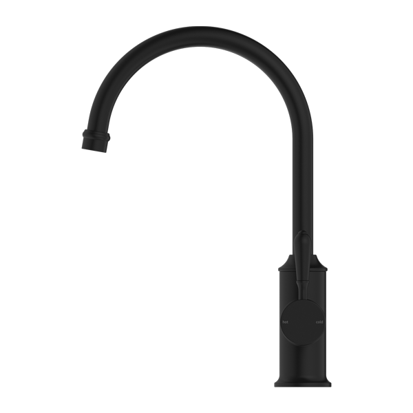 Nero York Kitchen Mixer Gooseneck Spout With Metal Lever - Matte Black - NR69210602MB