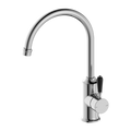Nero York Kitchen Mixer Gooseneck Spout With Black Porcelain Lever - Chrome - NR69210603CH