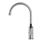 Nero York Kitchen Mixer Gooseneck Spout With Black Porcelain Lever - Chrome - NR69210603CH