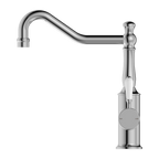 Nero York Kitchen Mixer Hook Spout With White Porcelain Lever - Chrome - NR69210701CH