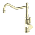 Nero York Kitchen Mixer Hook Spout With Metal Lever - Aged Brass - NR69210702AB