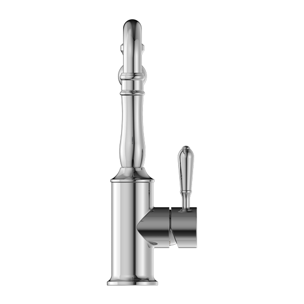 Nero York Kitchen Mixer Hook Spout With Metal Lever - Chrome