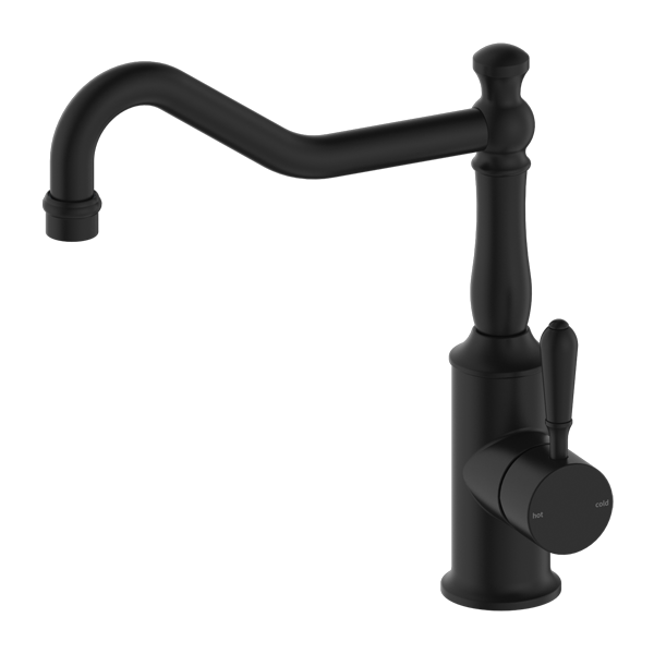 Nero York Kitchen Mixer Hook Spout With Metal Lever - Matte Black - NR69210702MB