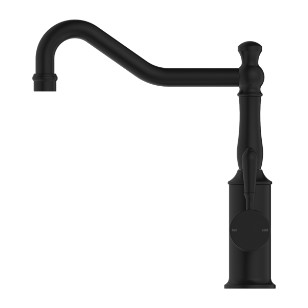 Nero York Kitchen Mixer Hook Spout With Metal Lever - Matte Black - NR69210702MB