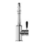 Nero York Kitchen Mixer Hook Spout With Black Porcelain Lever - Chrome - NR69210703CH